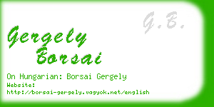 gergely borsai business card